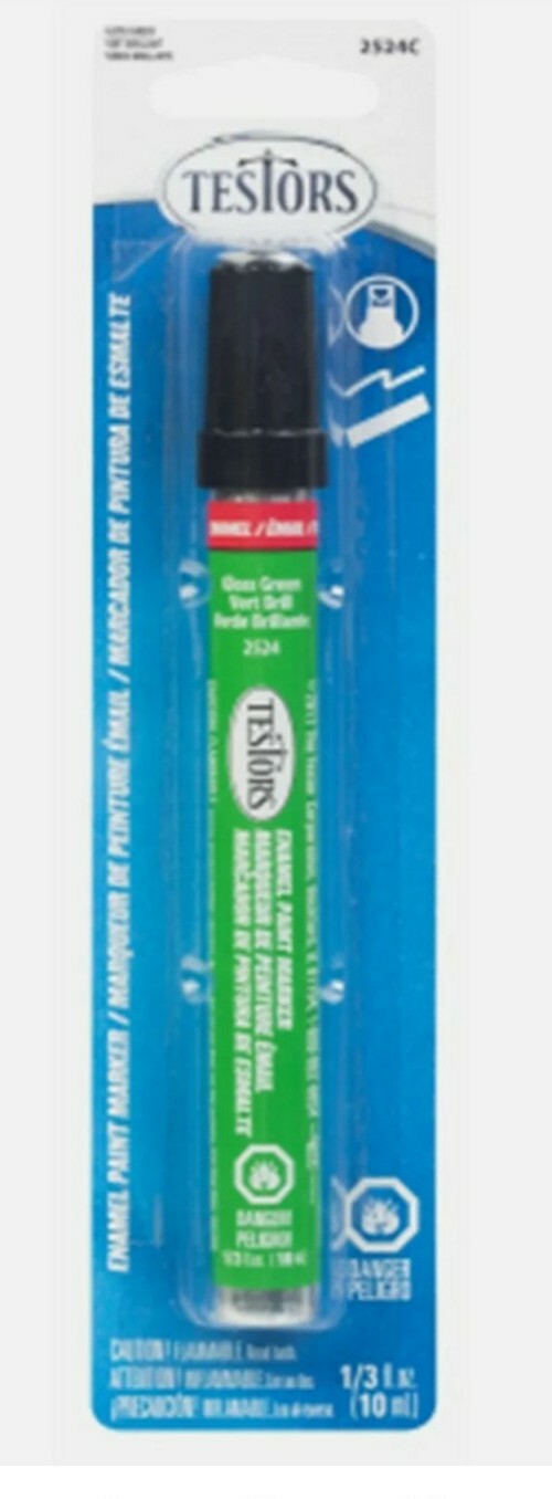Lot of 6 Testor Corporation,Testors, 1/3 Fluid OZ, Green, Gloss, Enamel Paint