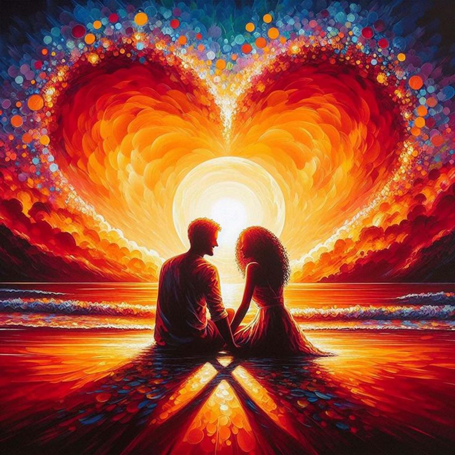 Love Couple Diamond Painting Kits for Adults, 5D DIY Full Drill Diamond Art Kits