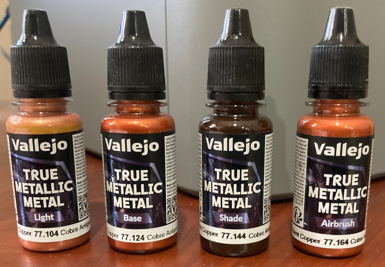 Vallejo 77253 True Metallic Metal ANCIENT COPPER 4 Shading Color Bottles Set