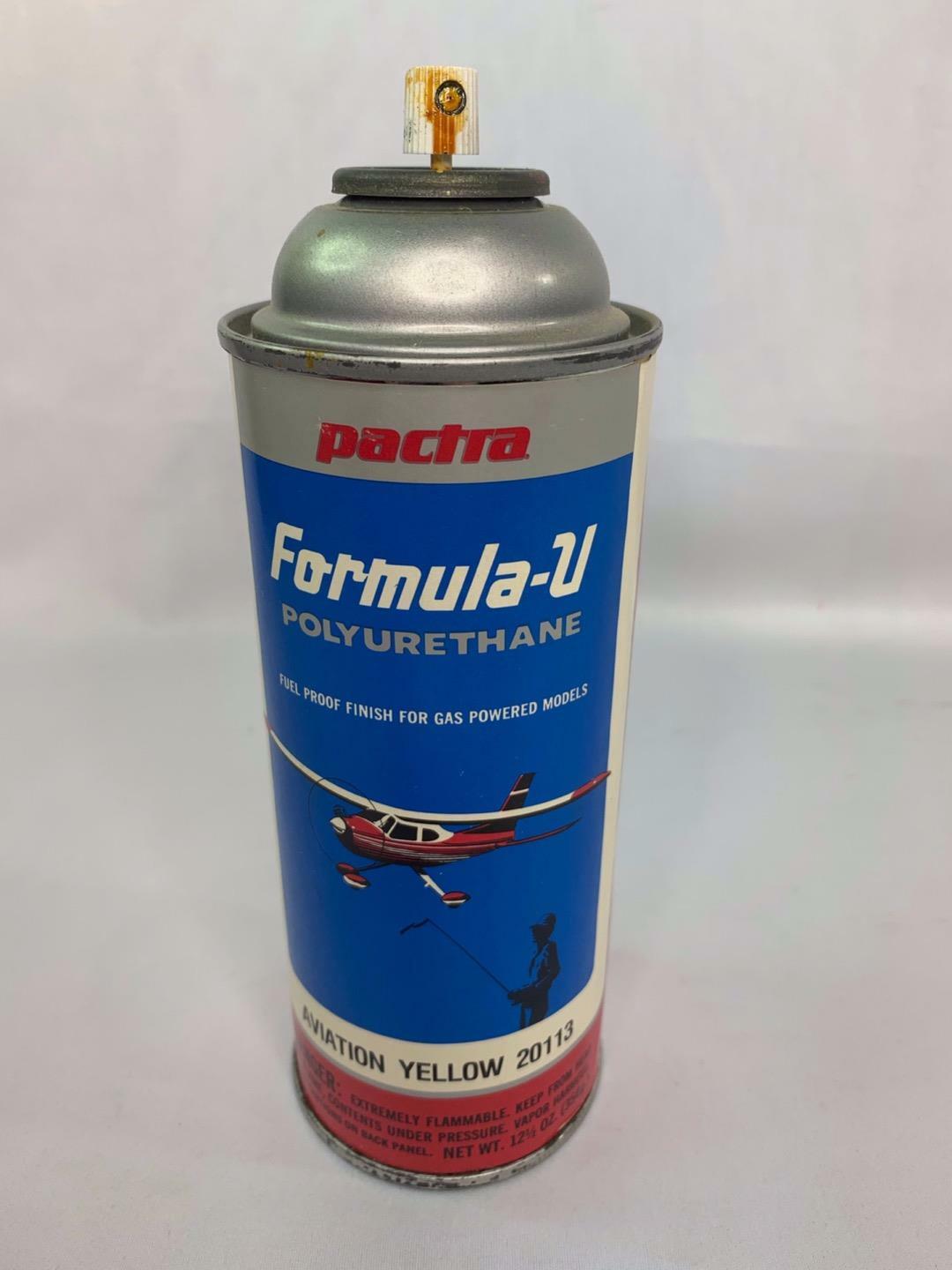 Vintage Pactra Formula-U Polyurethane Can Gas Powered Models Yellow 20113
