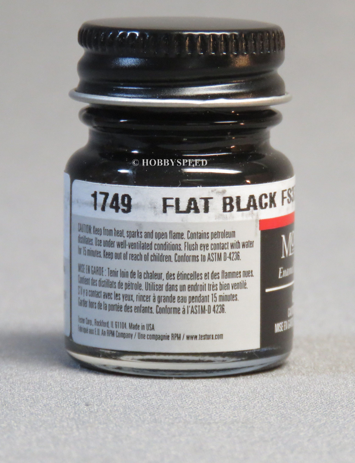 TESTORS PAINT MODEL MASTER FLAT BLACK ENAMEL 1/2oz 14.7ml NEW TES1749