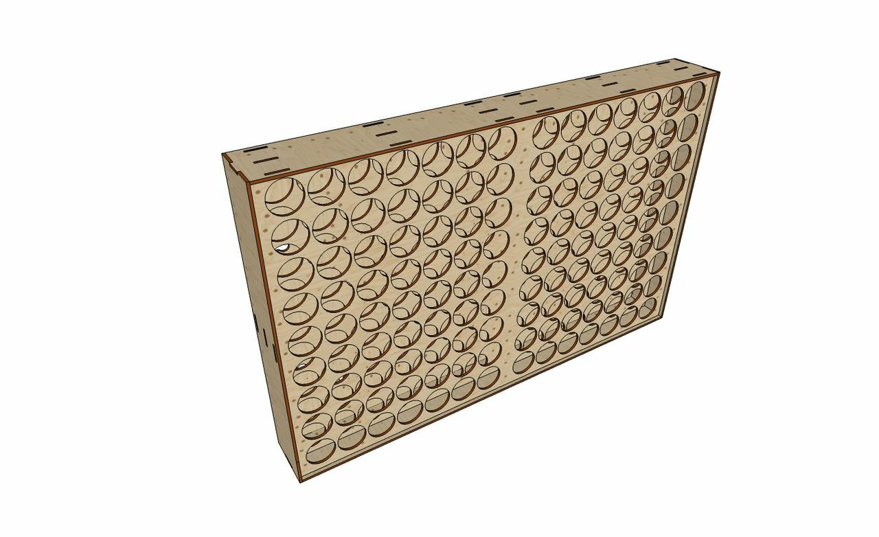 Wood Paint Bottle Rack Organizer for Vallejo Paint – 216 Bottle Wall Mountable –