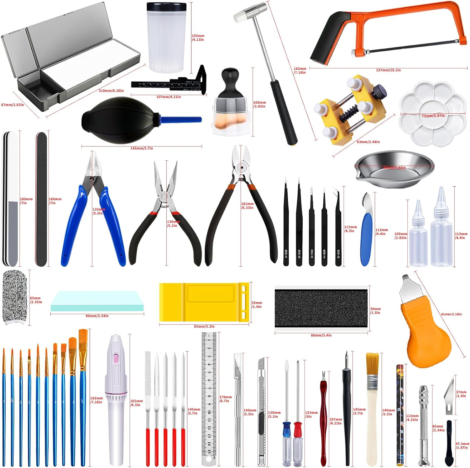 75Pcs Modeler Basic Tools Craft Set, Hobby Modeling Tools for Gundam Model Car A