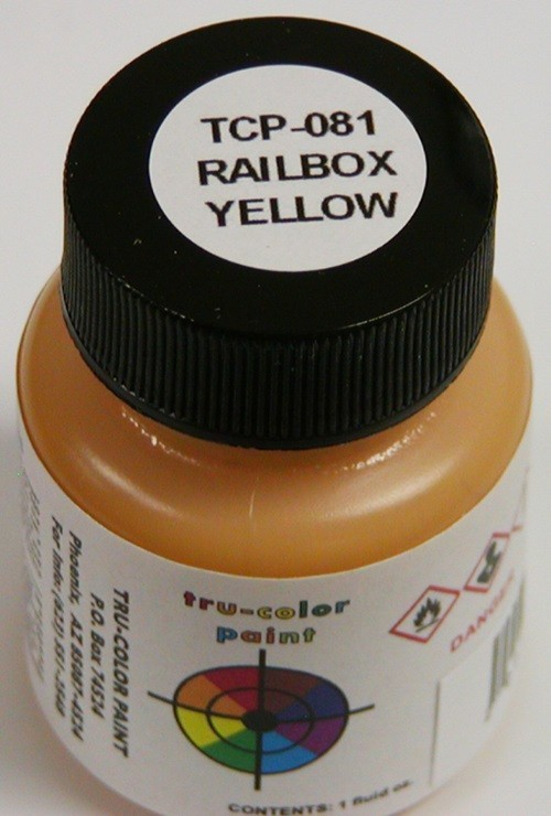 Tru-Color Paint # TCP-081 Railbox Yellow 1oz Bottle