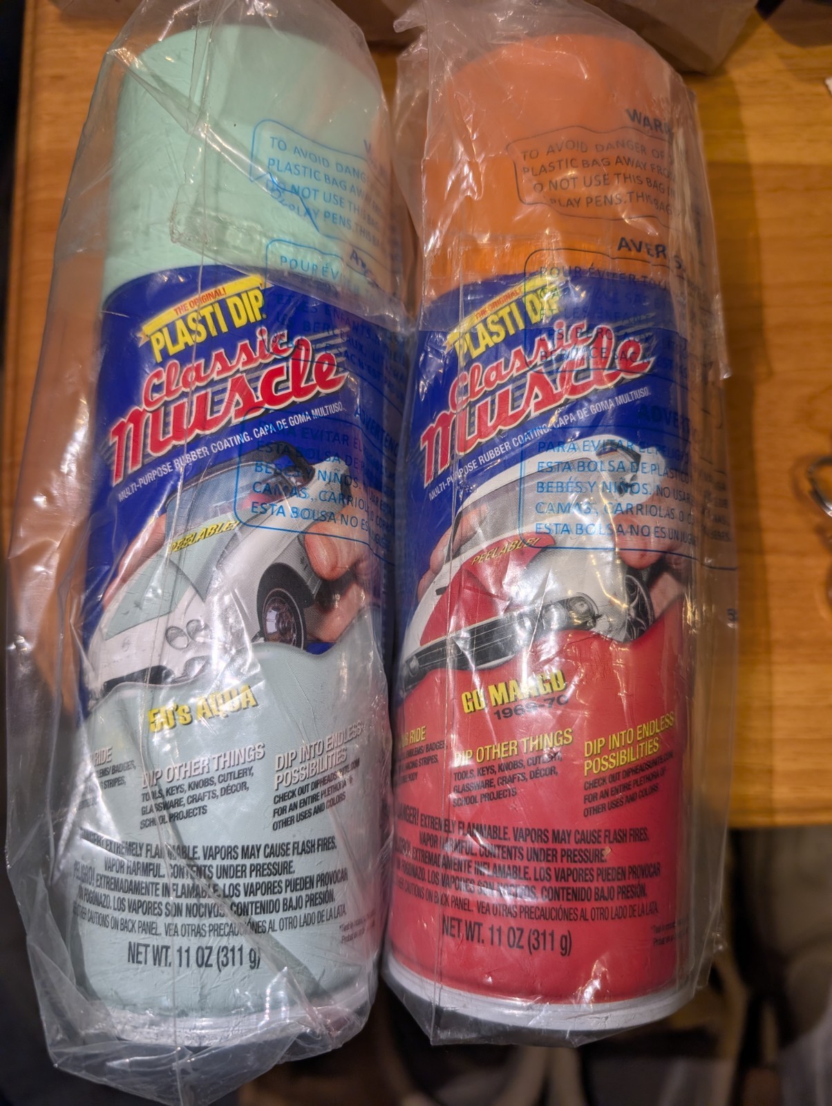 Plasti Dip Classic Muscle Rubber Coating Spray 11oz- 50s Aqua And Go Mango (New)
