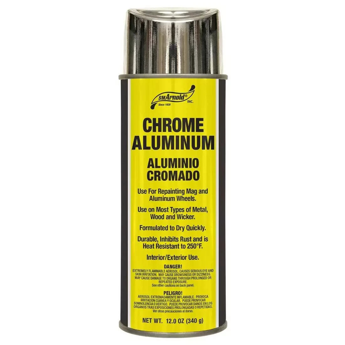 SM Arnold (66-106) Lacquer Spray Paint, Chrome Aluminum Lacquer – 12 oz. *New*