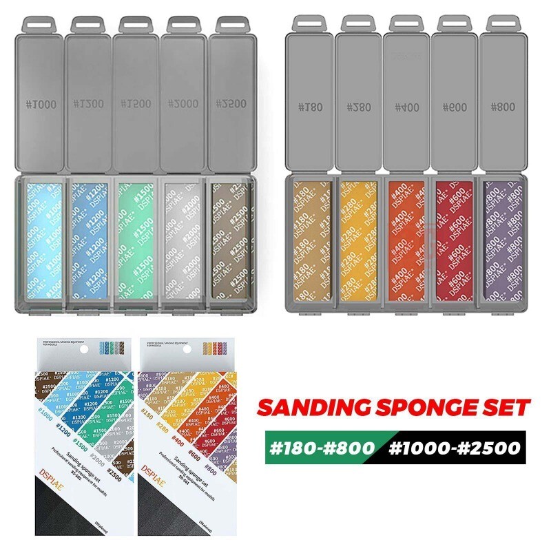 DSPIAE Sanding Sponge Set for Gundam GK Military Model Sandpaper Making Tool USA