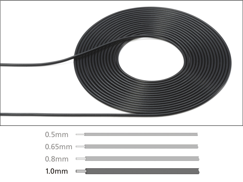Tamiya 12678 Vinyl Cable Black 1mm (2m) Modeling