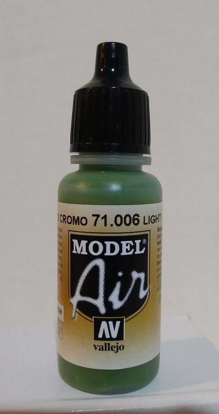 Vallejo Model Air acrylic paint 71.006, Light Green Chrome 17ml.