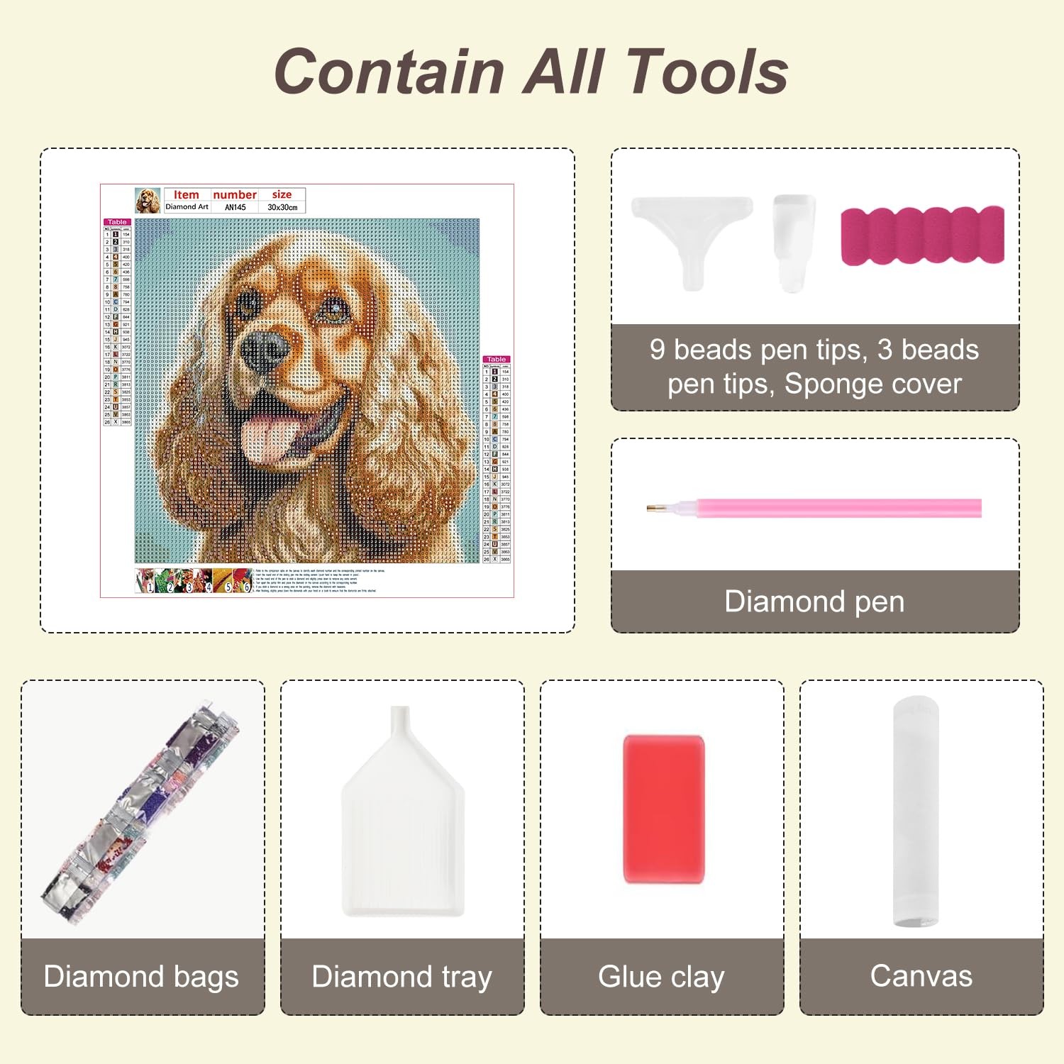 Anuver Dog Diamond Painting Kits for Adults, Full Drill Multicolor