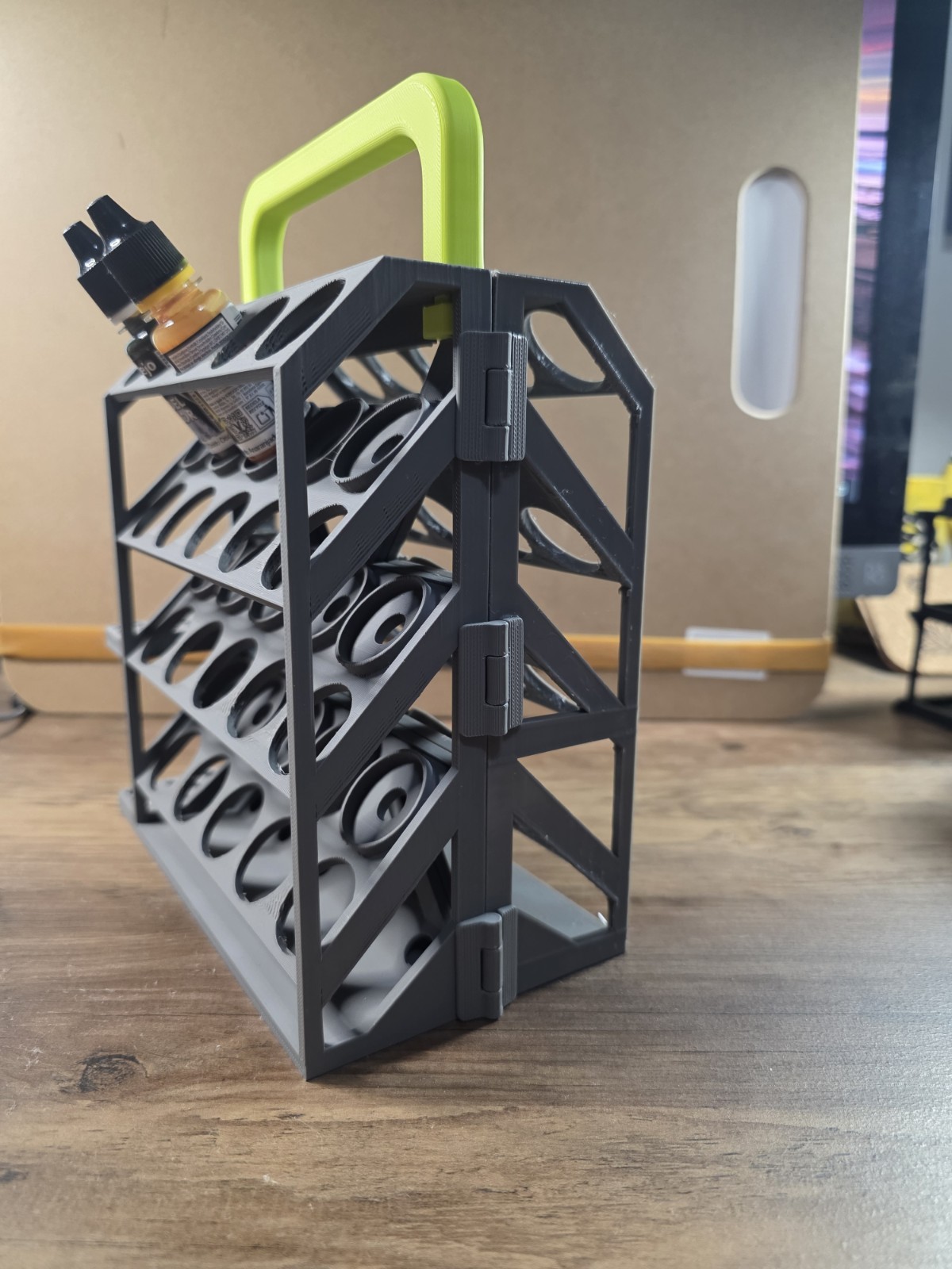 3D Printed Paint Bottle Holder Vallejo Paint Craft Organizer Model Paints
