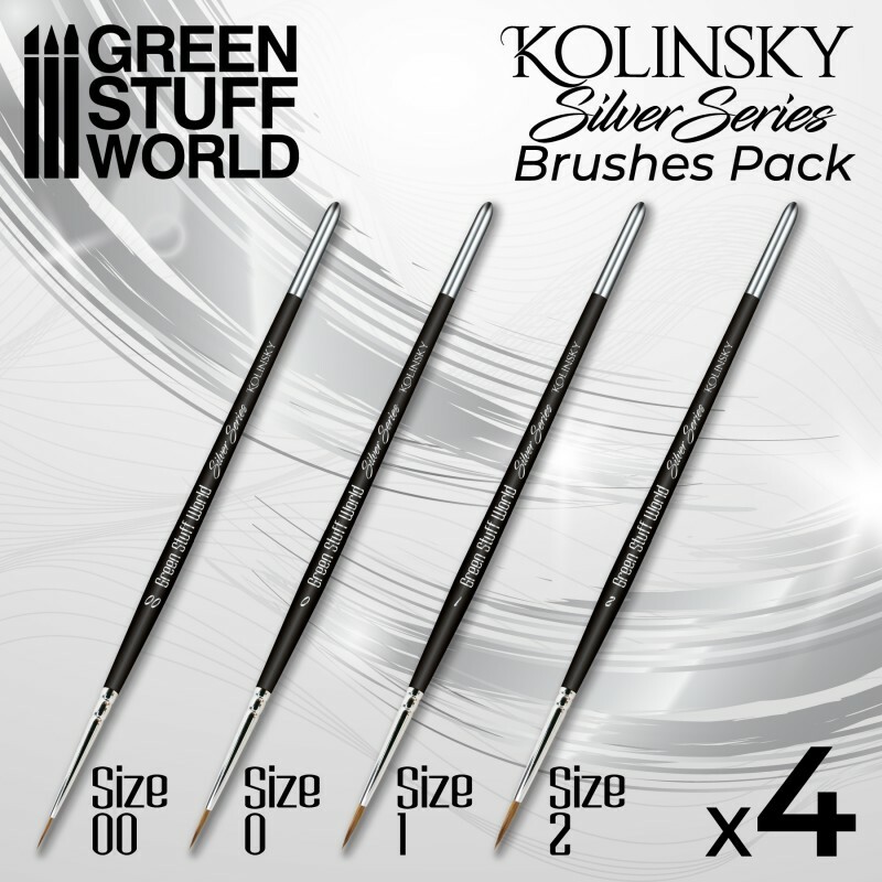SILVER SERIES Kolinsky Brush Set – Ergonomic Handle – Warhammer 40K