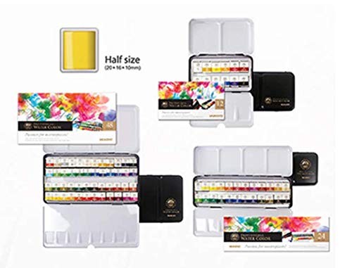 Professional Watercolor Paint Set Tin Case 12 Metallic Colors Art Supplies