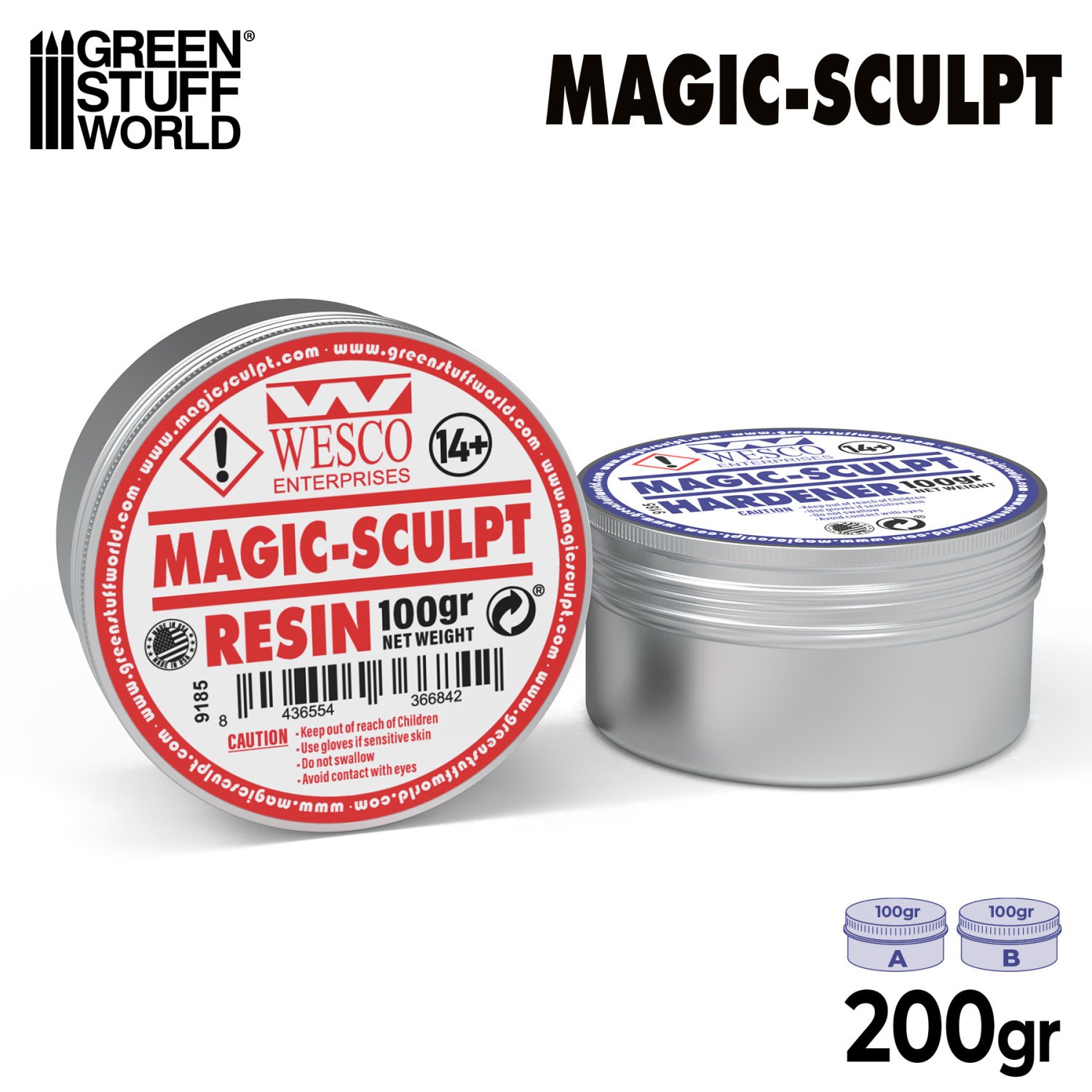 Green Stuff World Magic Sculpt Putty 200g 2-Part Epoxy Clay Putty 9185
