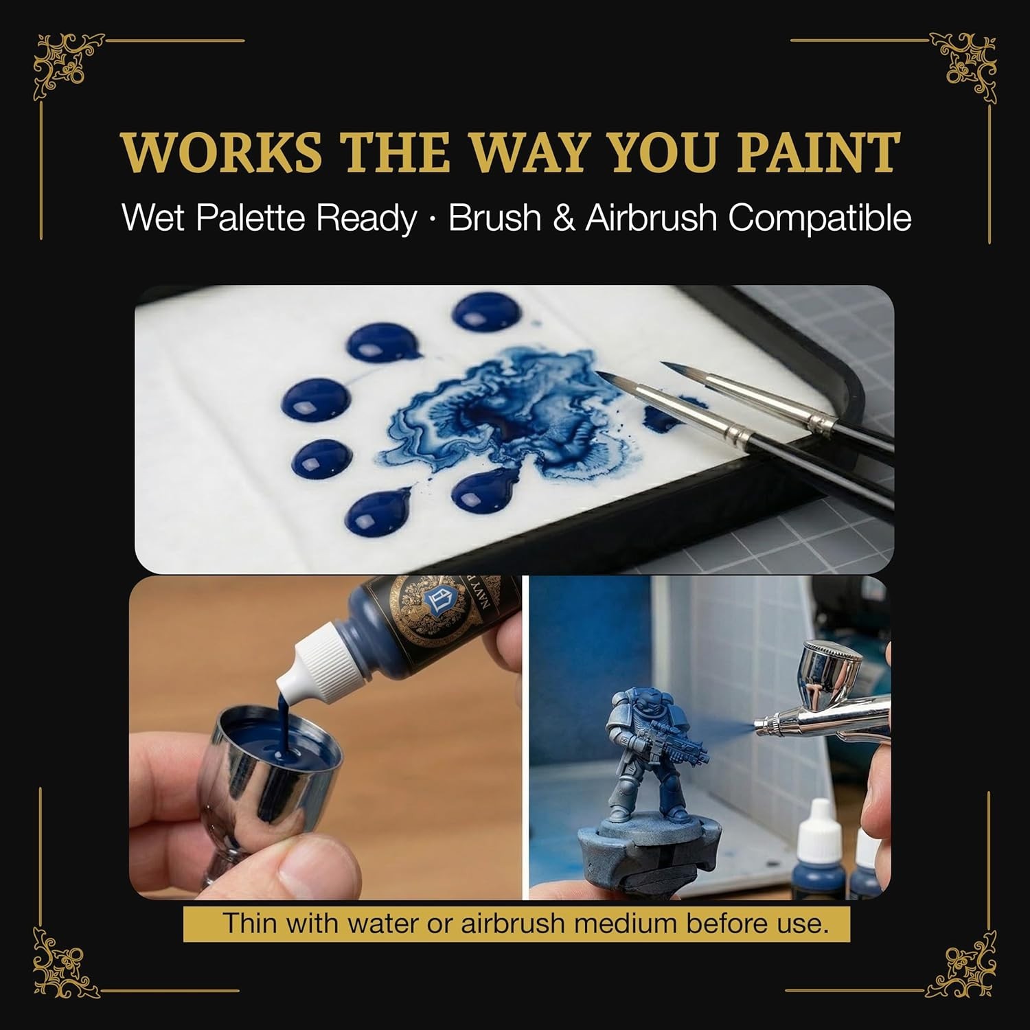 Ludus Bellum Model Paint for Miniatures 18ml Dropper Bottle – Navy Blue