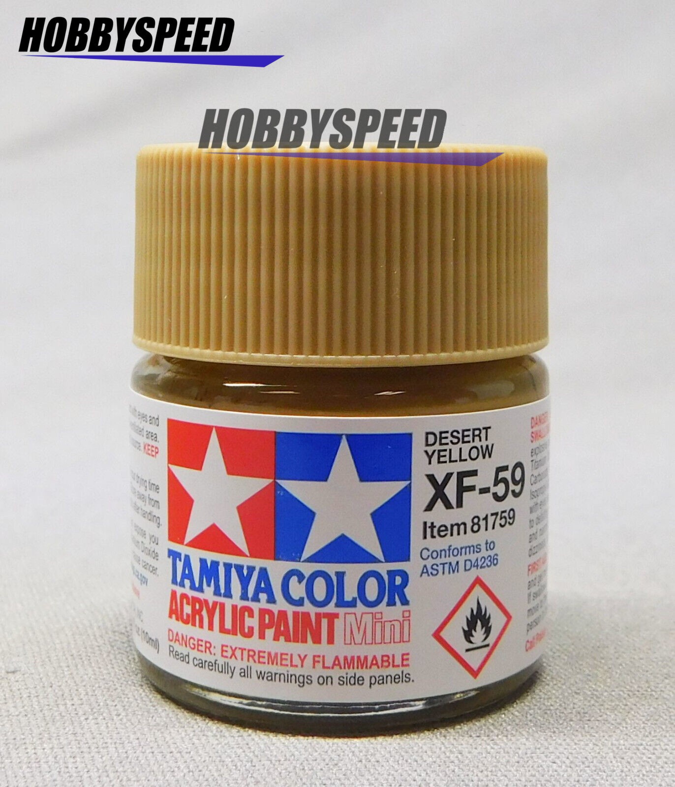 TAMIYA XF-59 MINI ACRYLIC PAINT FLAT DESERT YELLOW 10ml bottle TAM81759 NEW