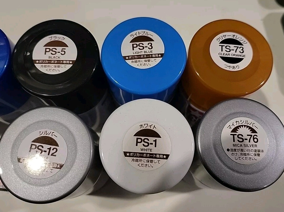 Lot of 9-Tamiya Aerosol Paint Model RC Ps16 Ps12 Ps5 Ps1 Ps3 Ts73 Ts19 Ts76 X11