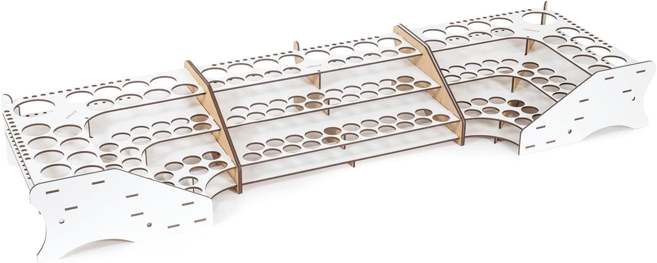 Versatile Front Paint Organizer for Scale Models | 52 Bottles & Brushes Included