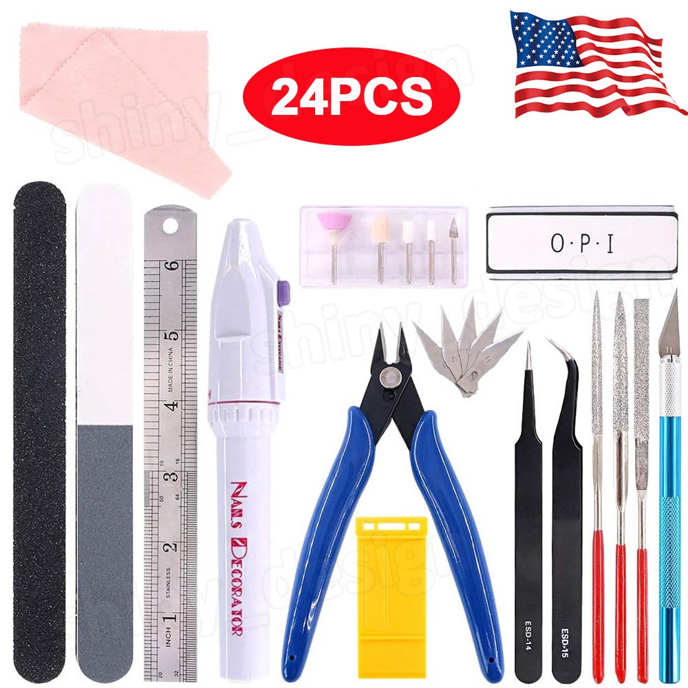24pcs Basic Modeler Tool Set Craft Car Model Assembling Building Kit for Gundam