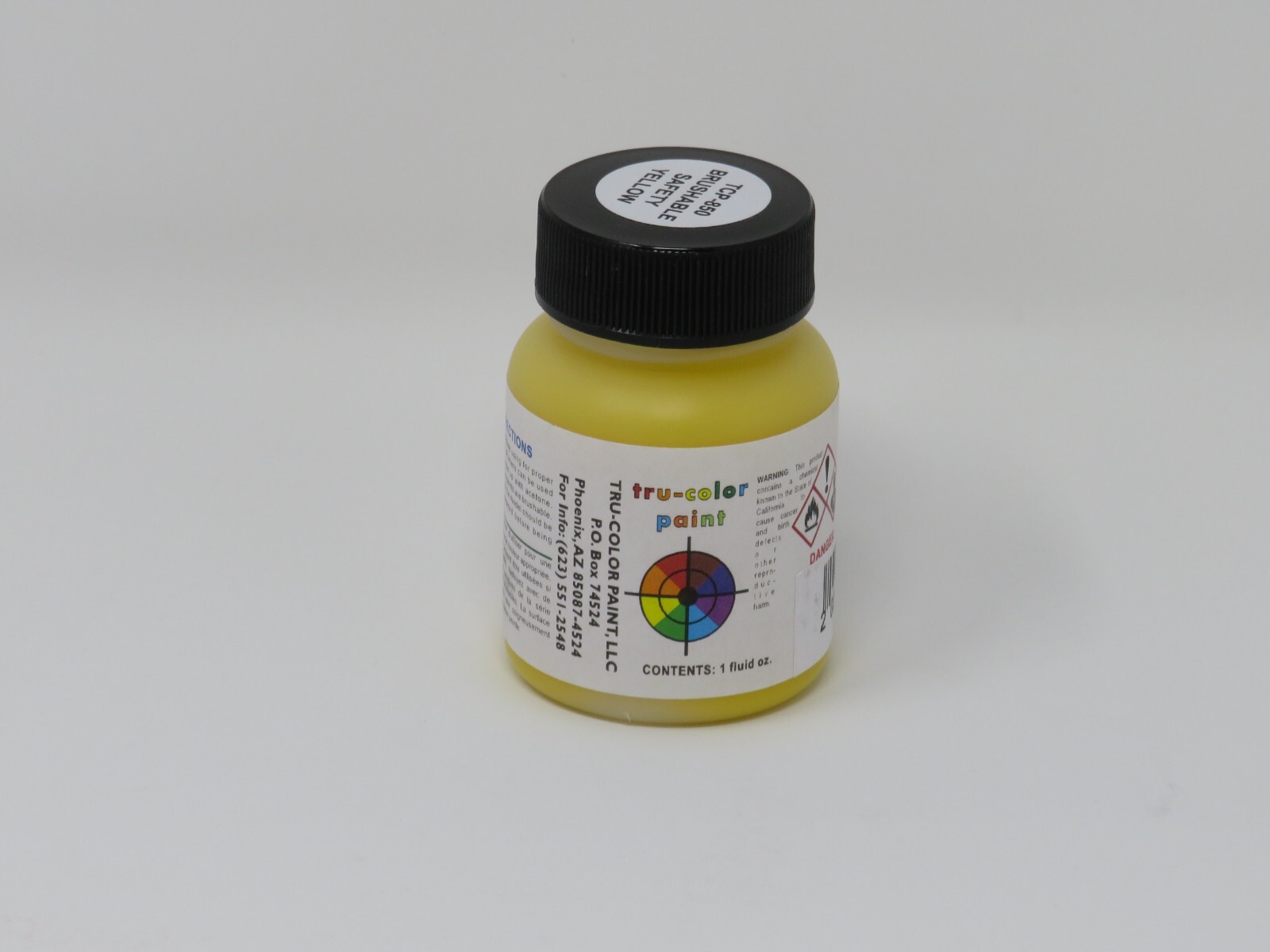 Tru-Color Paint 850 Safety Yellow Flat Brushable Model Railroad Color 1 oz