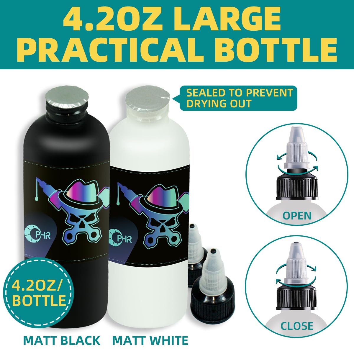 Airbrush Paint White & Black, 4.2oz/Bottle – Opaque in One Coat for Miniatures