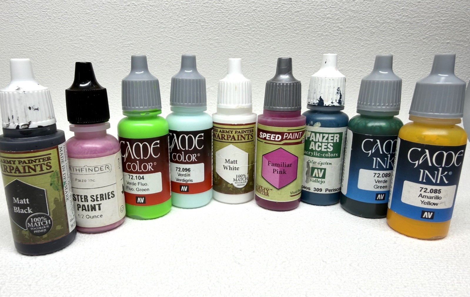 110 Miniature Paints Various Brands (Citadel, The Army Painter, Pro Acrylic)