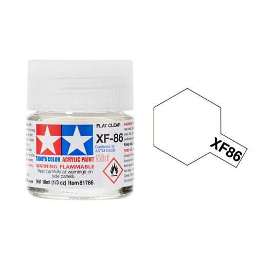 Tamiya Acrylic Paint 81786 XF-86 FLAT CLEAR 10ml (matt varnish)