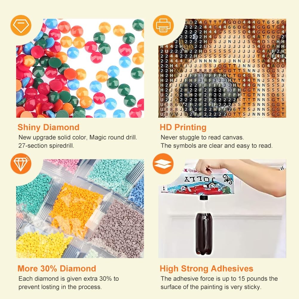 Anuver Dog Diamond Painting Kits for Adults, Full Drill Multicolor