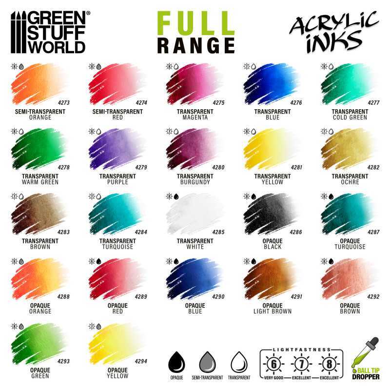 Green Stuff World 4293 Acrylic Ink – OPAQUE Green 30ml