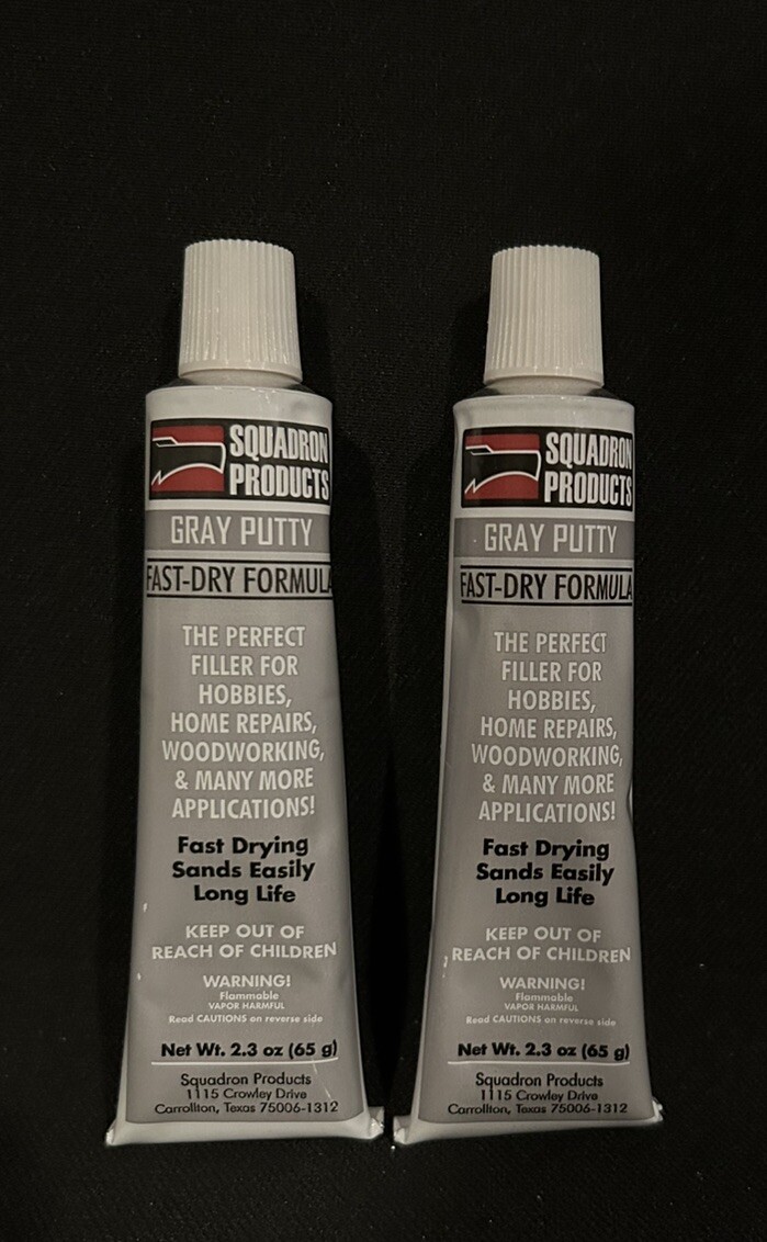 2 Pack Squadron Tools 20202 Grey Putty Fast Dry Formula *FREE SHIPPING*US SELLER
