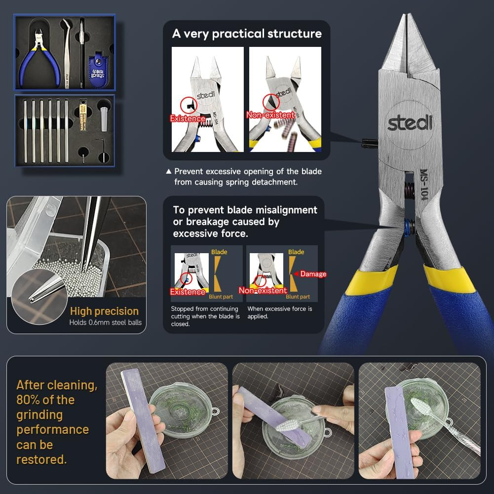 Model Tools Kit for Beginners 14 PCS, Modeler Professional Basic Tools Craft Set