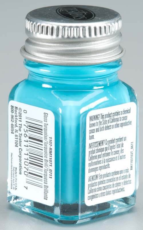 Testors 1/4 oz Gloss Turquoise Enamel Model Paint 1107