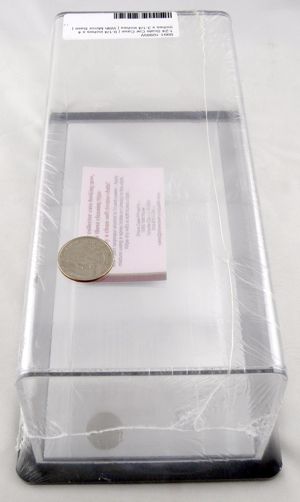 Display Case with Mirror Base (9-1/4″L x 4″W x 3″H) – Show Case Products #1099