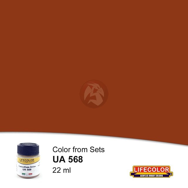 LifeColor Acrylic Paint Color from Sets German WWI Satin Red Brown (22ml) UA568