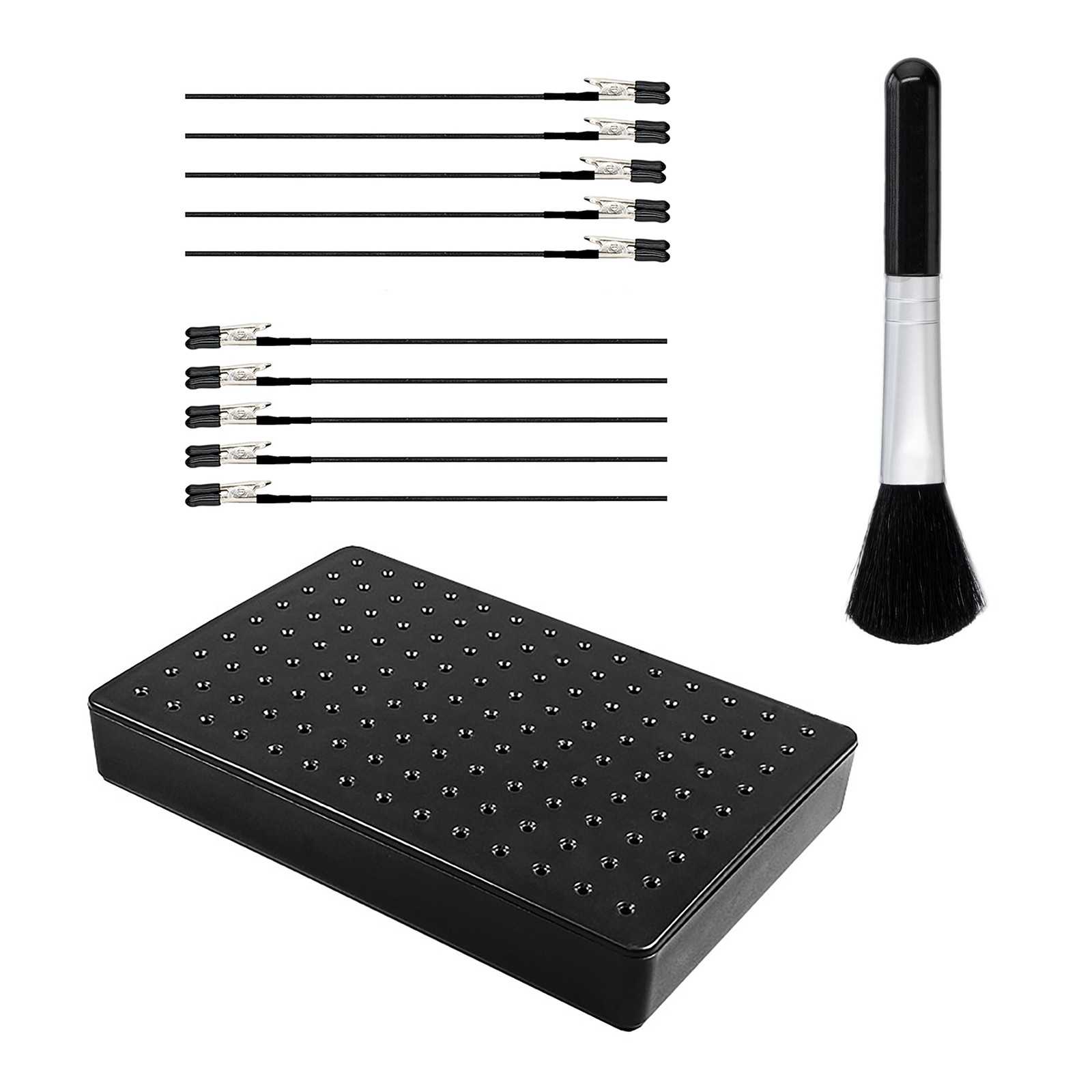 1 PC Plastic Stand Base W/ 10PCS Black Metal Model Painting Alligator Clip