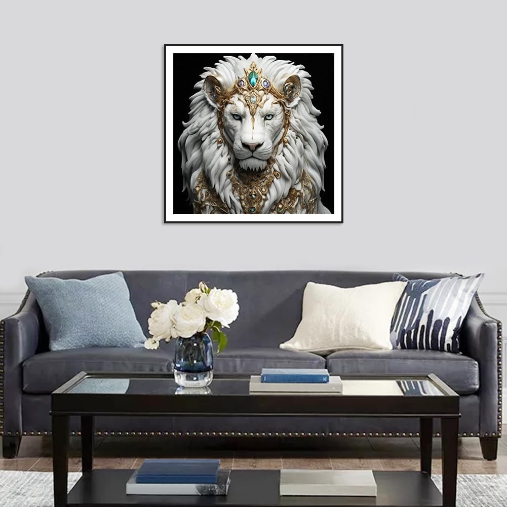 Lion Diamond Painting Kits for Adults, 5D DIY Full Drill Diamond Art Kits for Be
