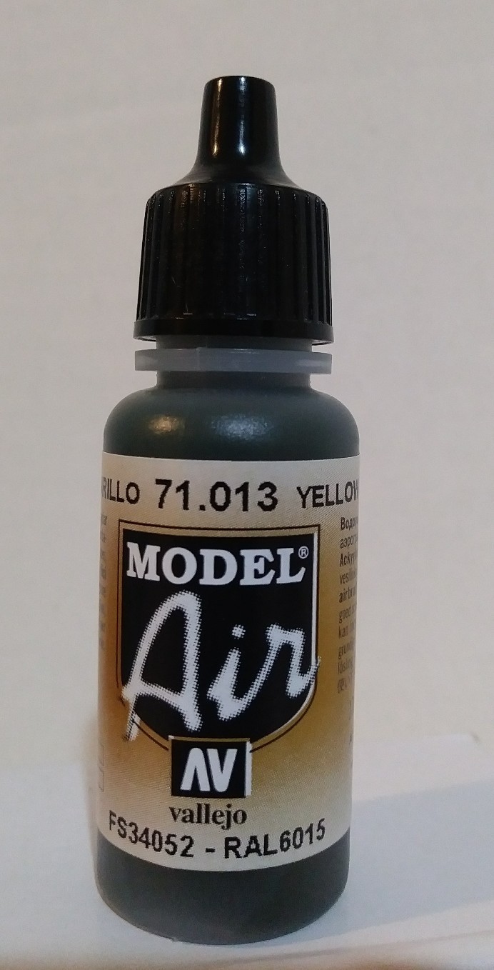 Vallejo Model Air acrylic paint 71.013, Yellow Olive 17ml.
