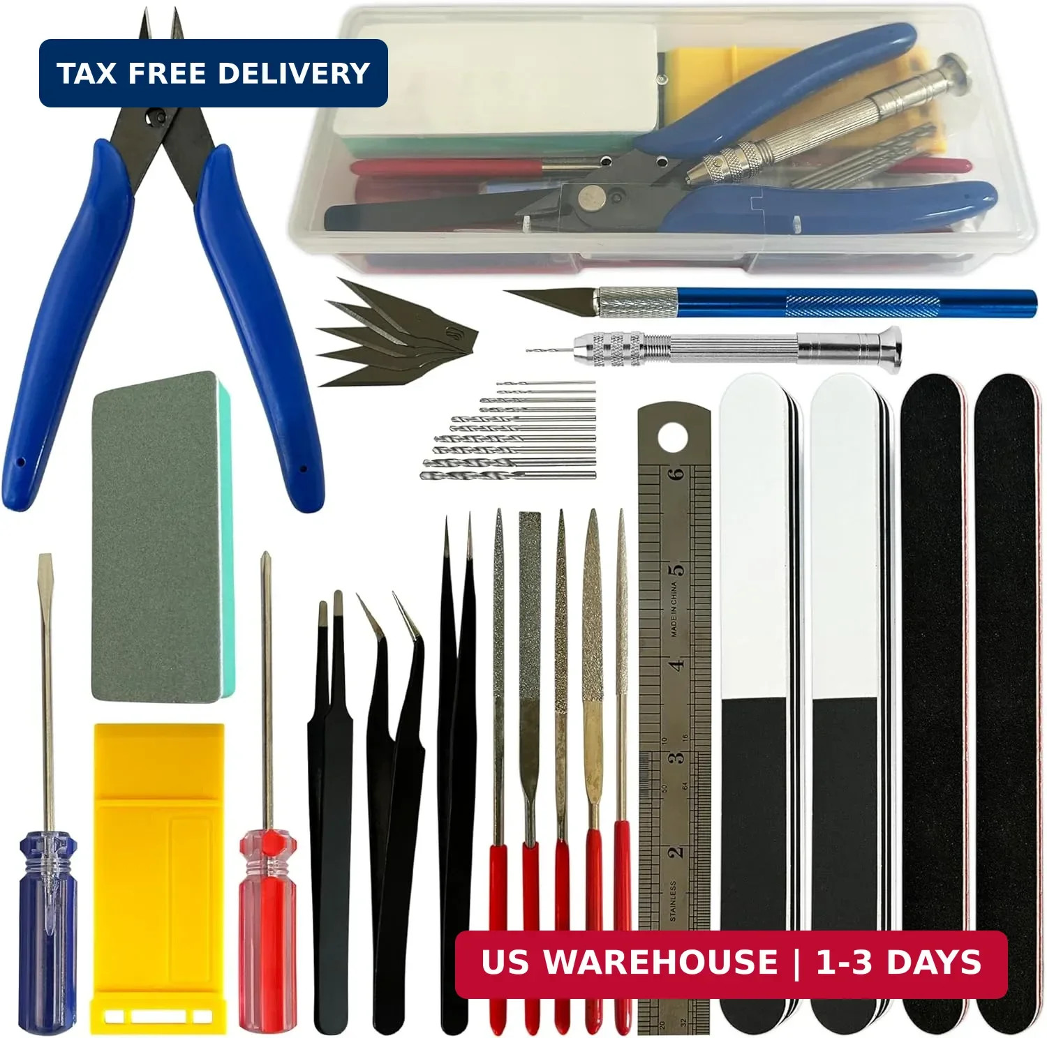 36 Pcs DIY Modeling Hobby Tool Kit, Basic Modeler Craft Set, Dollhouse & Gundam