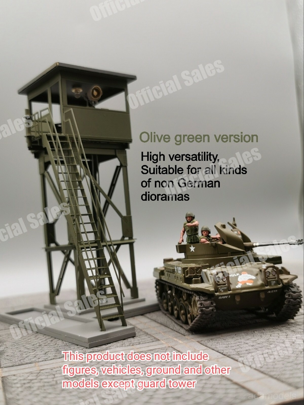 1/72 dioramas guard tower Olive green version alloy finished product