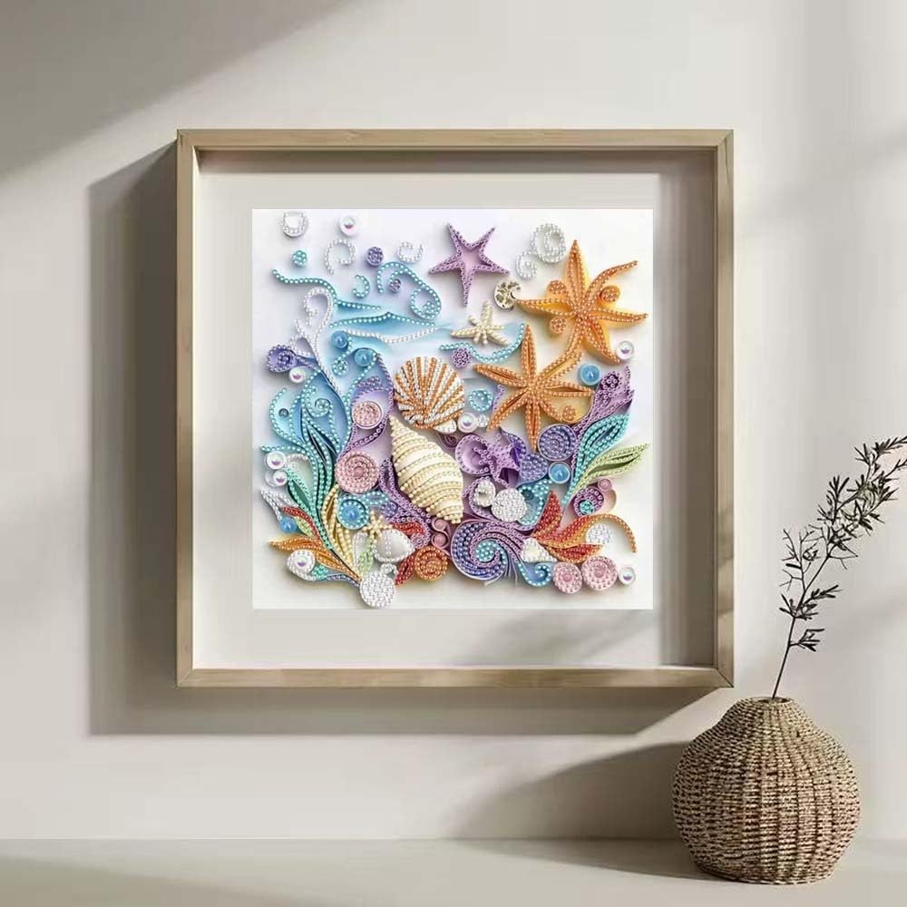 Shell Starfish Diamond Painting Kit Full Drill Wall Art Decoration Set
