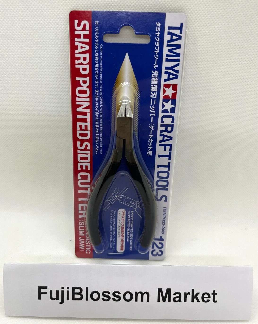 TAMIYA Craft Tools Sharp Pointed Side Cutter Nipper 74123 Plastic Slim Jaw Japan