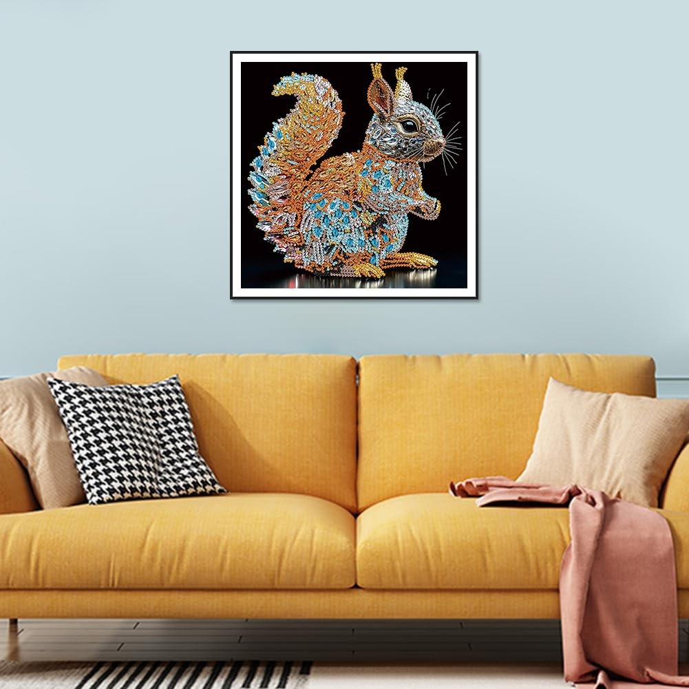 Squirrel Diamond Painting Kit for Adults 12 x 12 Inch 5D DIY