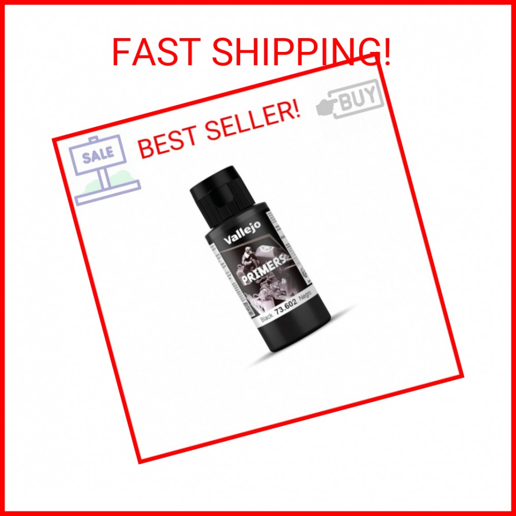 Vallejo – Surface Primer Color | Black Acrylic Primer 60 ml (2.02 fl.oz.) | Matt