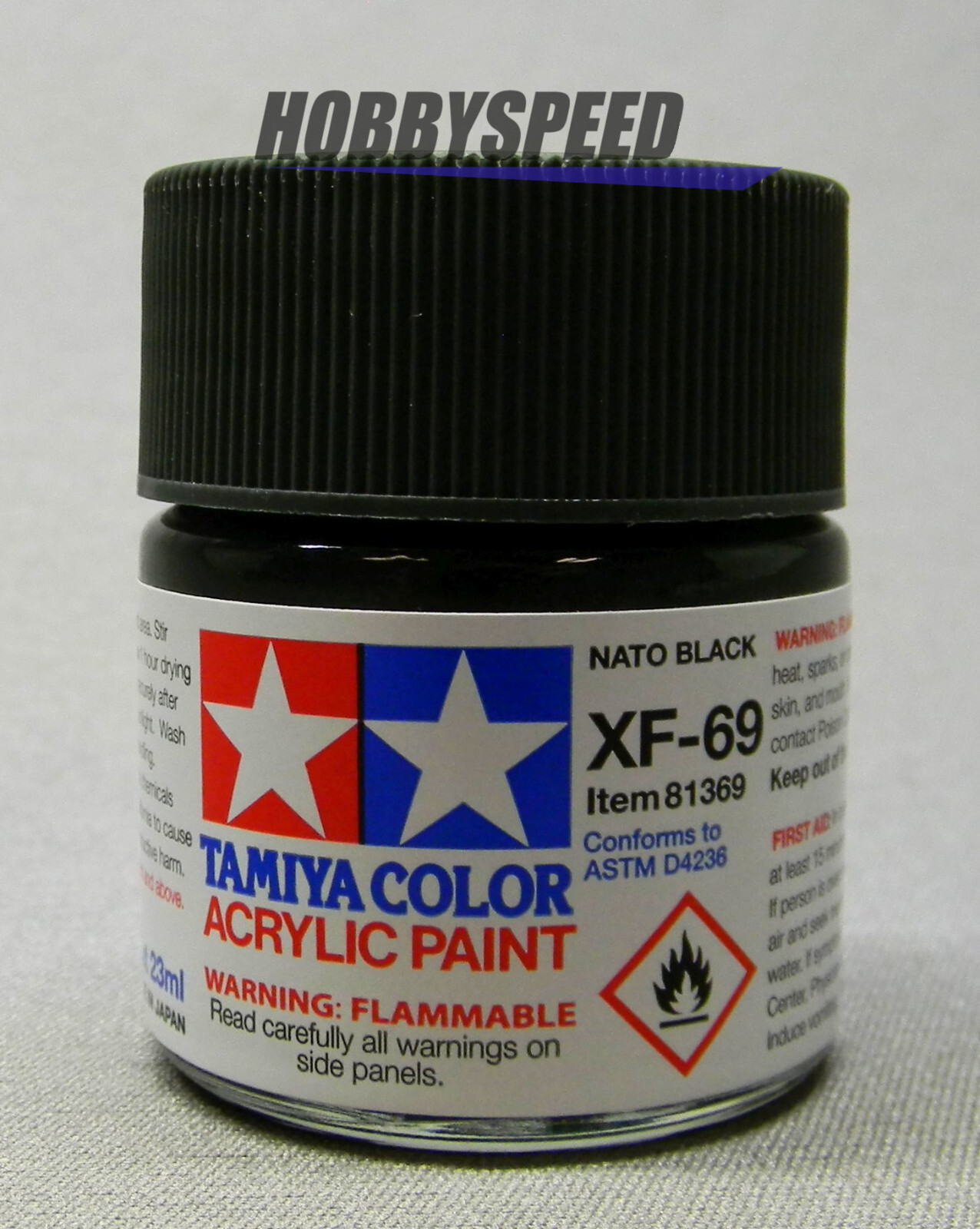 TAMIYA XF-69 ACRYLIC PAINT NATO BLACK 23ml bottle model scenery TAM81369 NEW