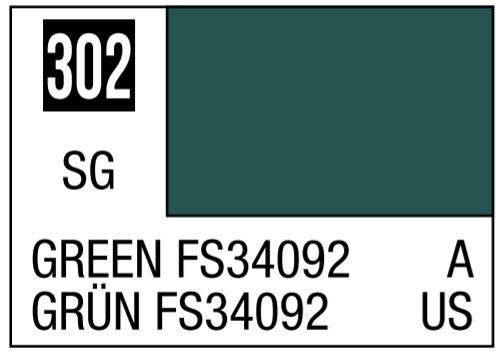 Mr Hobby Aqueous Color H302 Satin Green Charcoal Lizard Camouflage 10ml Bottle