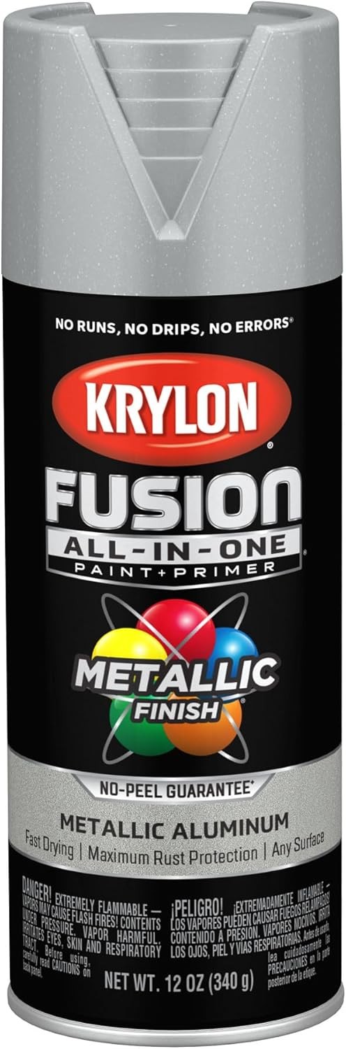 Krylon Fusion All-In-One Adhesive Spray Paint 12 Ounce (Pack of 1), Aluminum