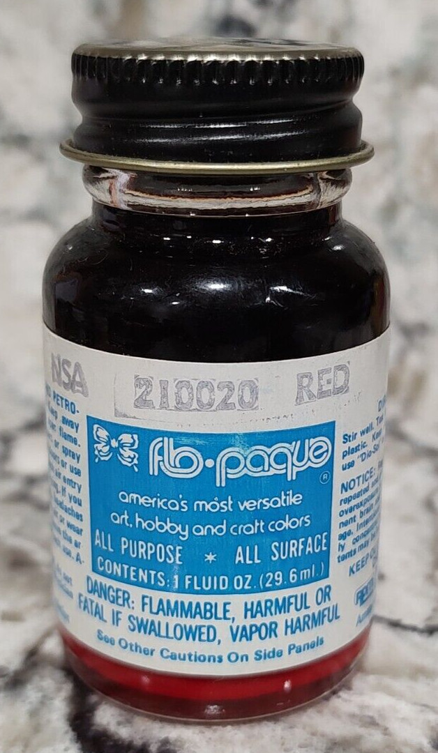 FLOQUIL FLO-PAQUE COLORS MODEL PAINT 1oz 1 OUNCE – RED