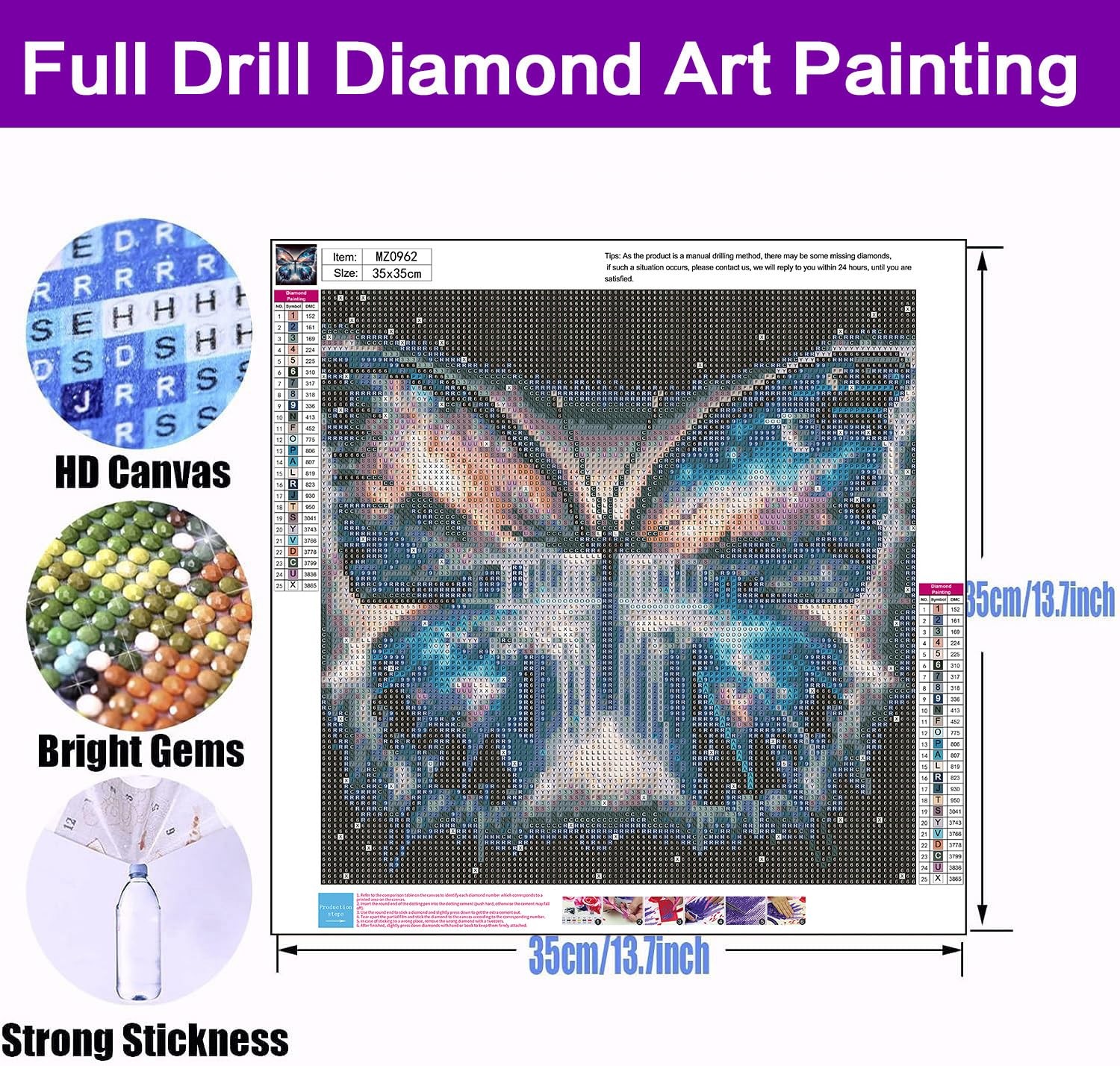 Diamond Art Kits for Adults – Butterfly Diamond Painting Kits for Adults Beginn.