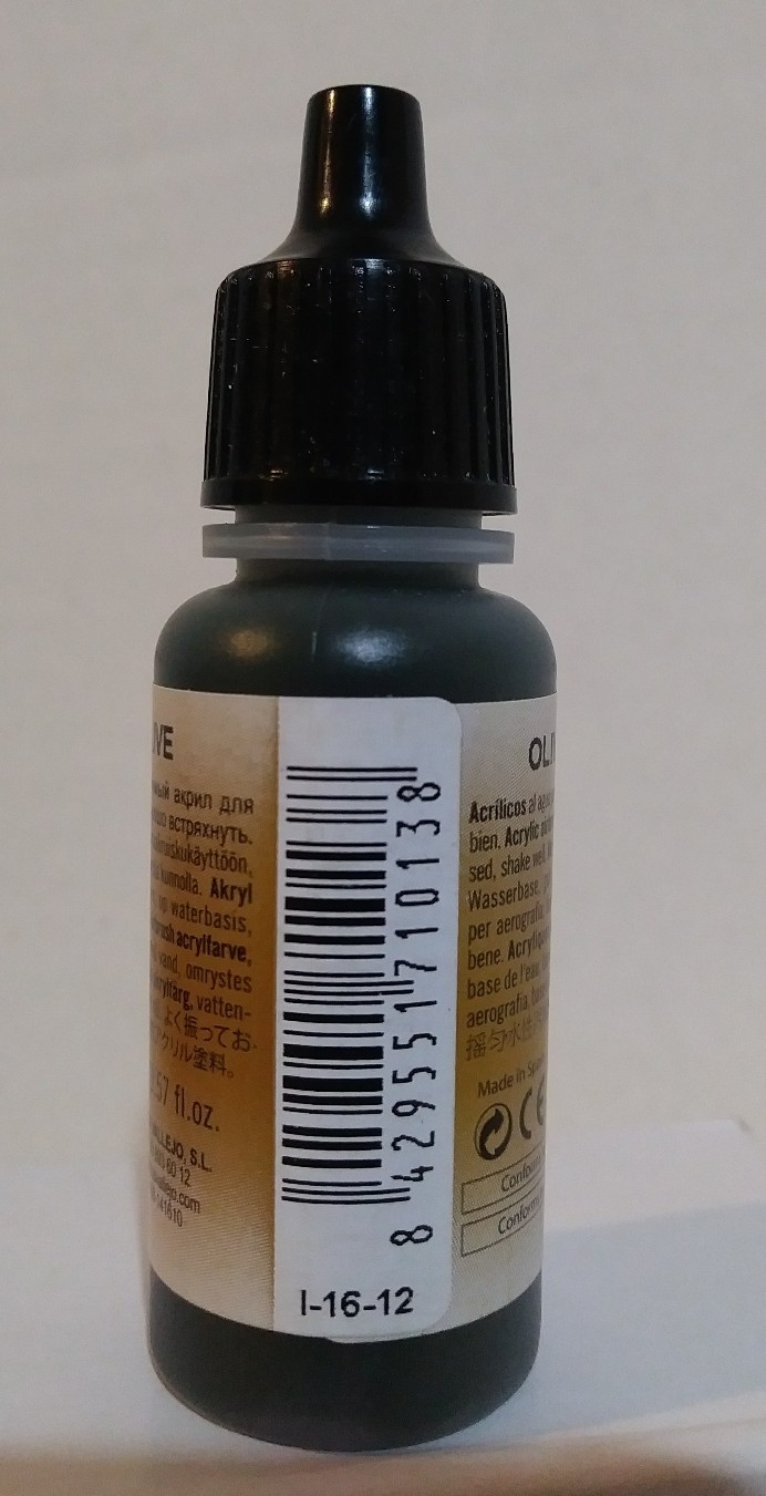 Vallejo Model Air acrylic paint 71.013, Yellow Olive 17ml.