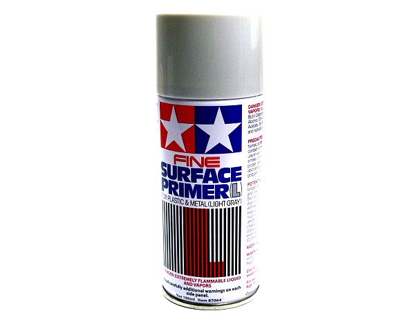 TAMIYA Model Paints & Finishes Fine Surface Primer L Light Gray Net 180ml 87064